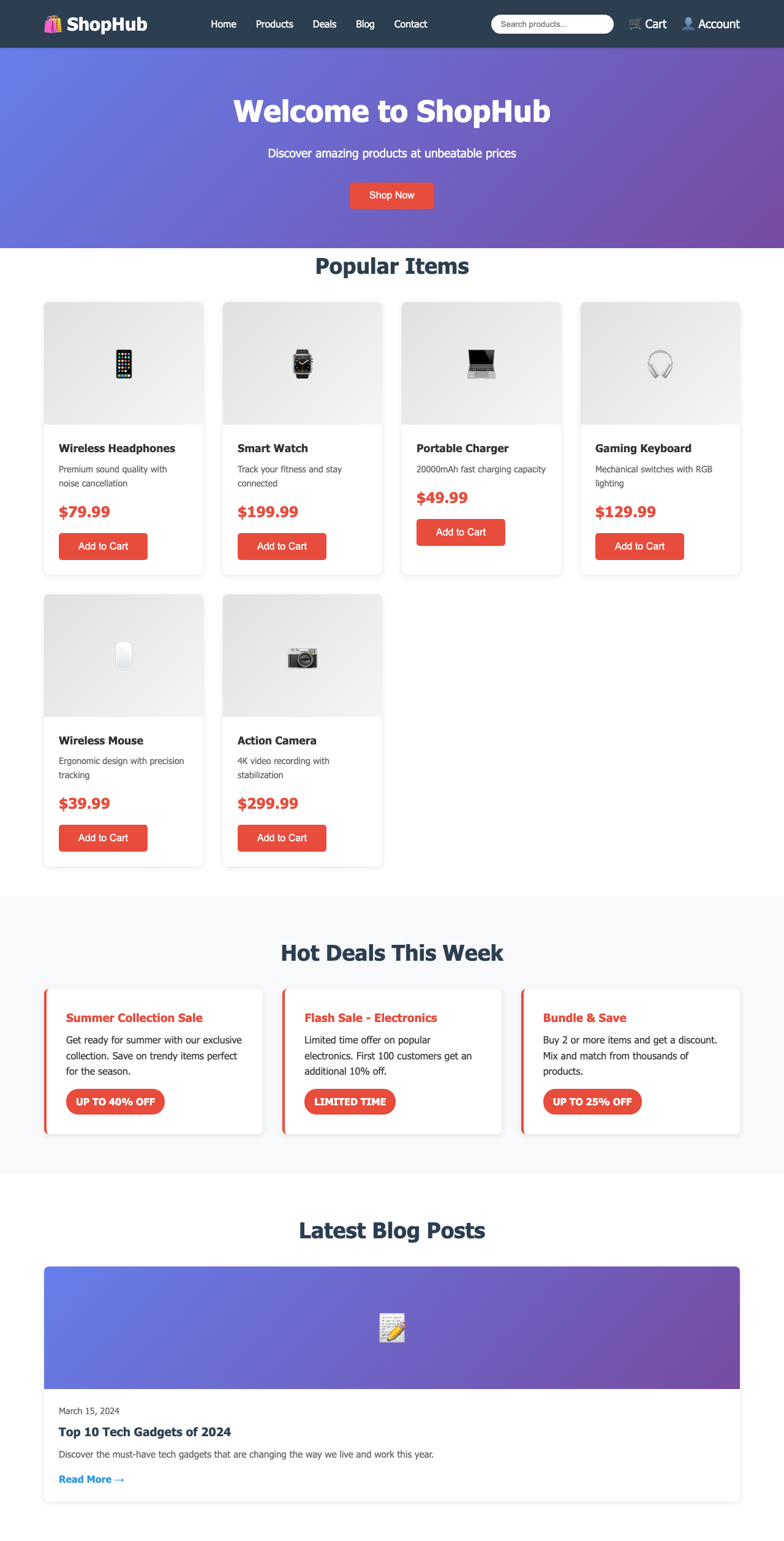 Screenshot sample 9 for shopping-home-page / Claude Haiku 4.5