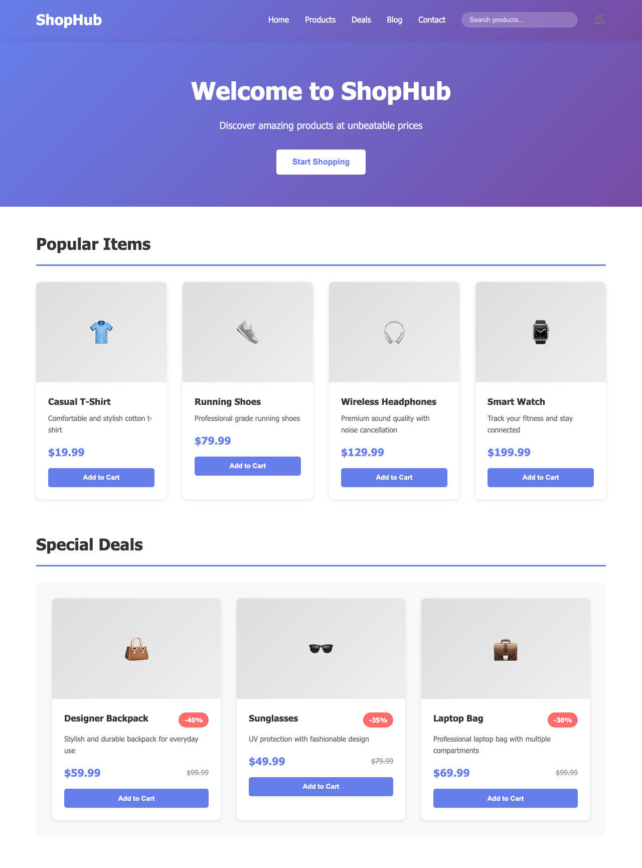 Screenshot sample 91 for shopping-home-page / Claude Haiku 4.5