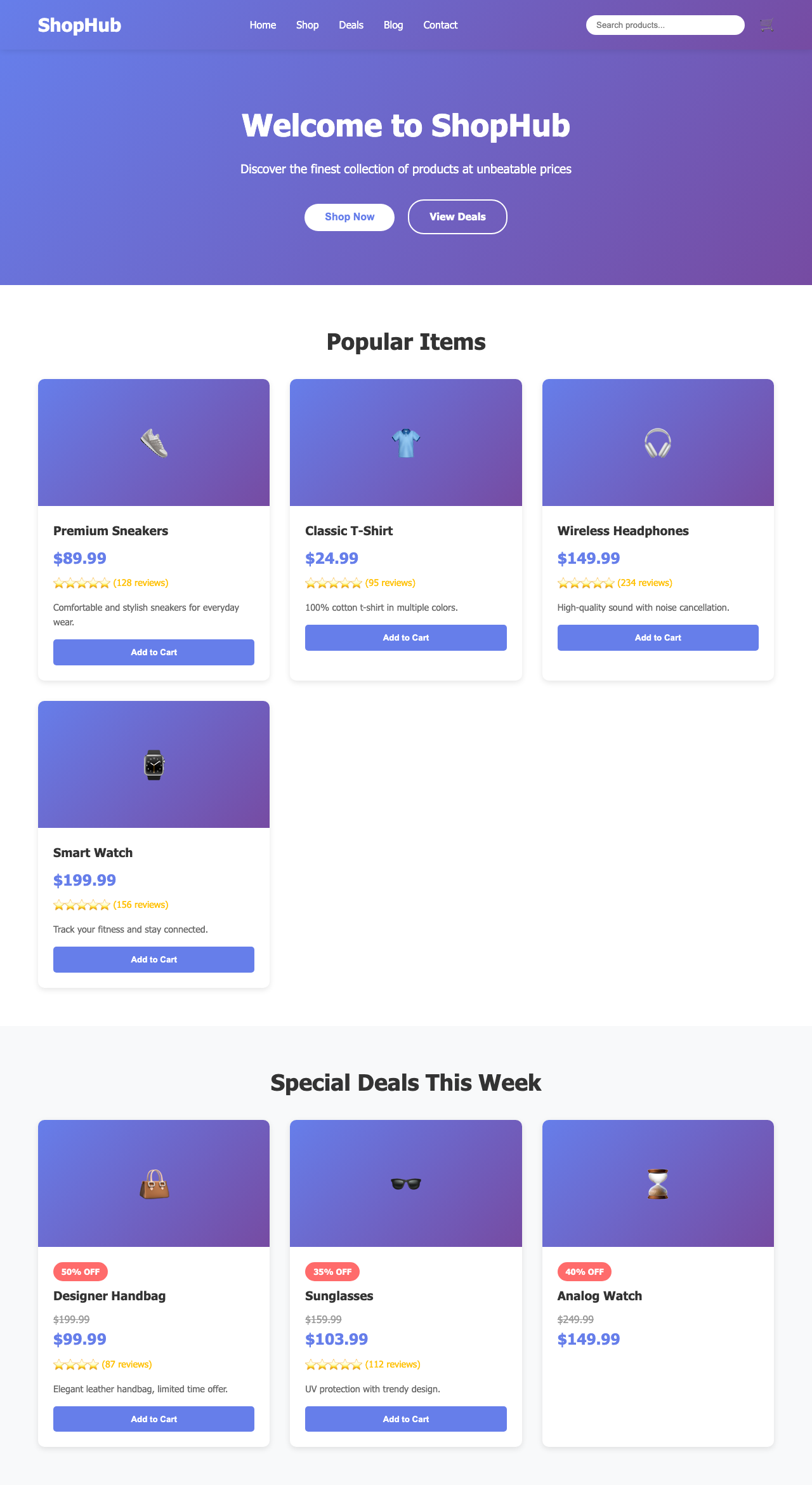Screenshot sample 92 for shopping-home-page / Claude Haiku 4.5