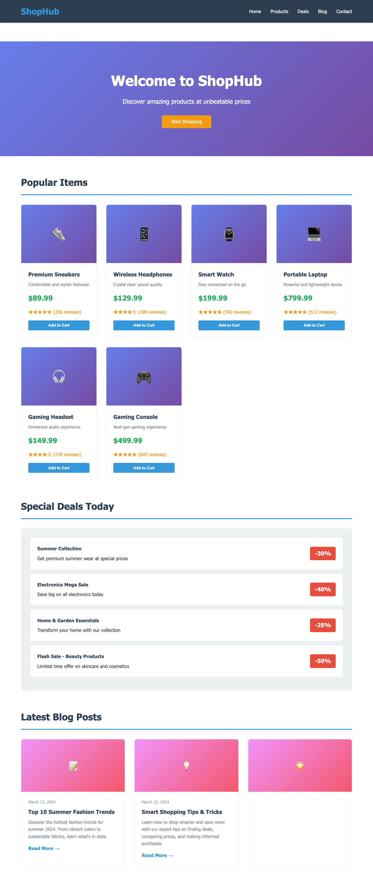 Screenshot sample 95 for shopping-home-page / Claude Haiku 4.5