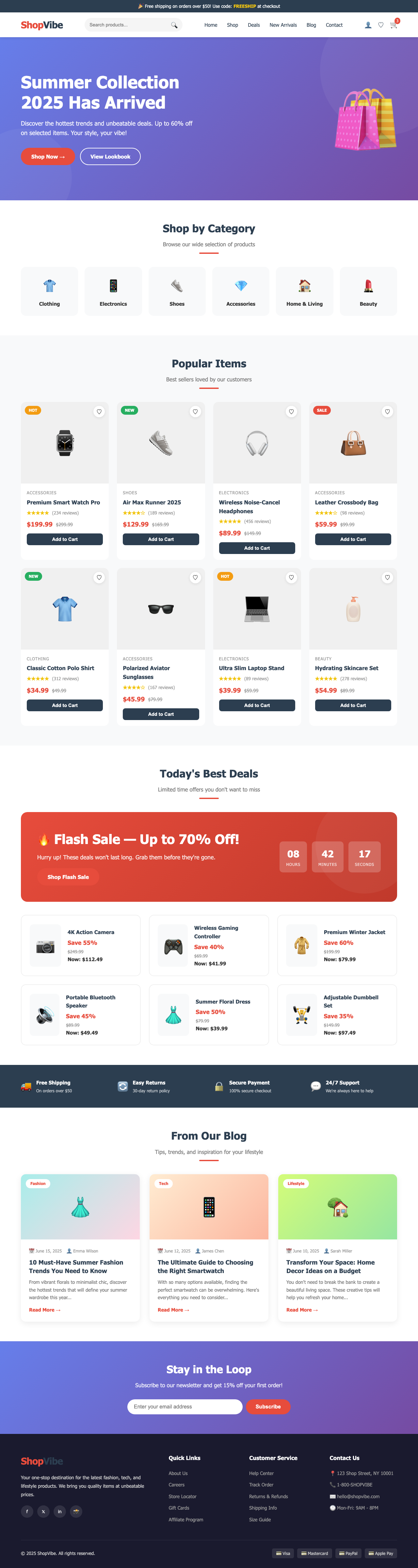 Screenshot sample 0 for shopping-home-page / Claude Opus 4.6
