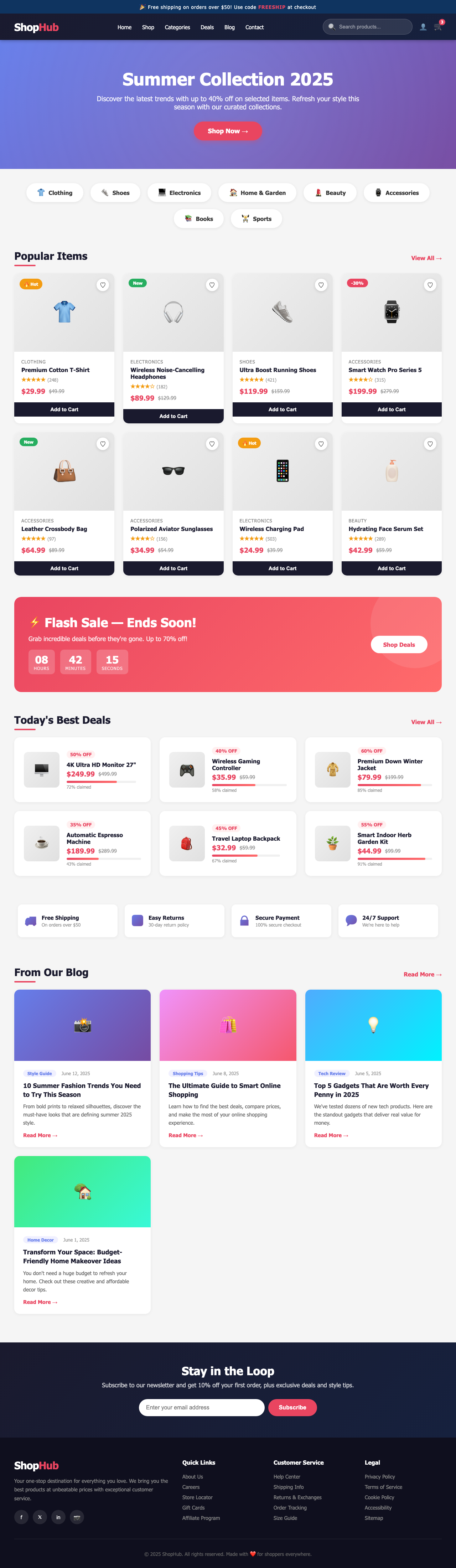 Screenshot sample 16 for shopping-home-page / Claude Opus 4.6