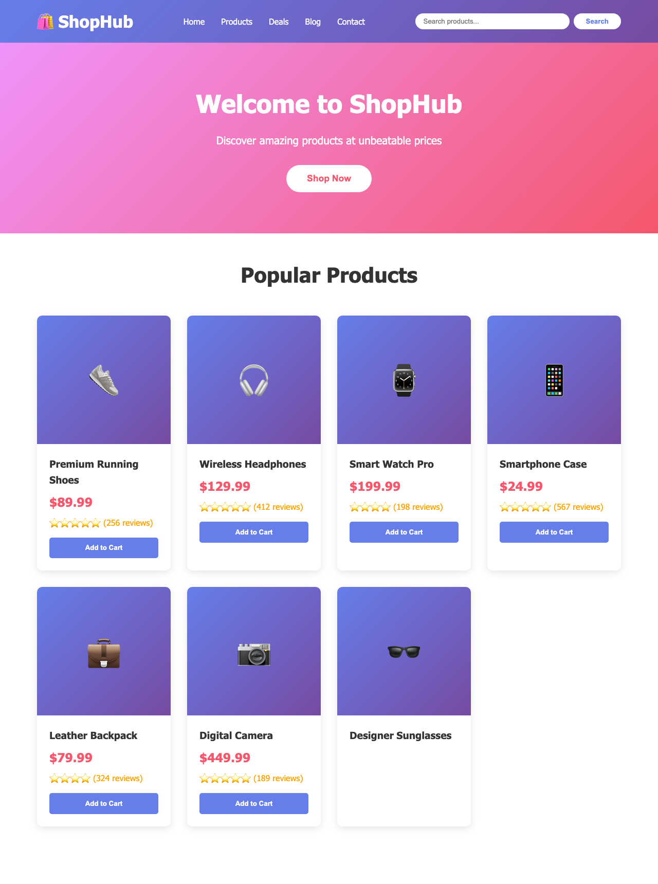 Screenshot sample 11 for shopping-home-page / Claude Sonnet 4.5
