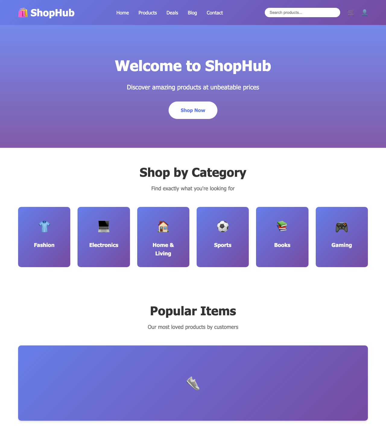 Screenshot sample 12 for shopping-home-page / Claude Sonnet 4.5