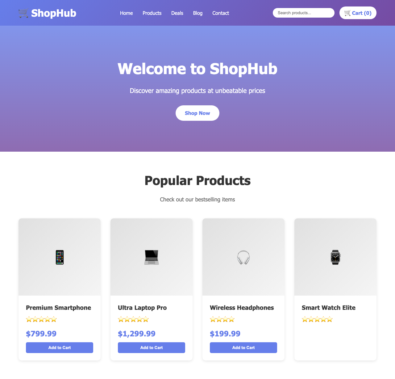 Screenshot sample 13 for shopping-home-page / Claude Sonnet 4.5