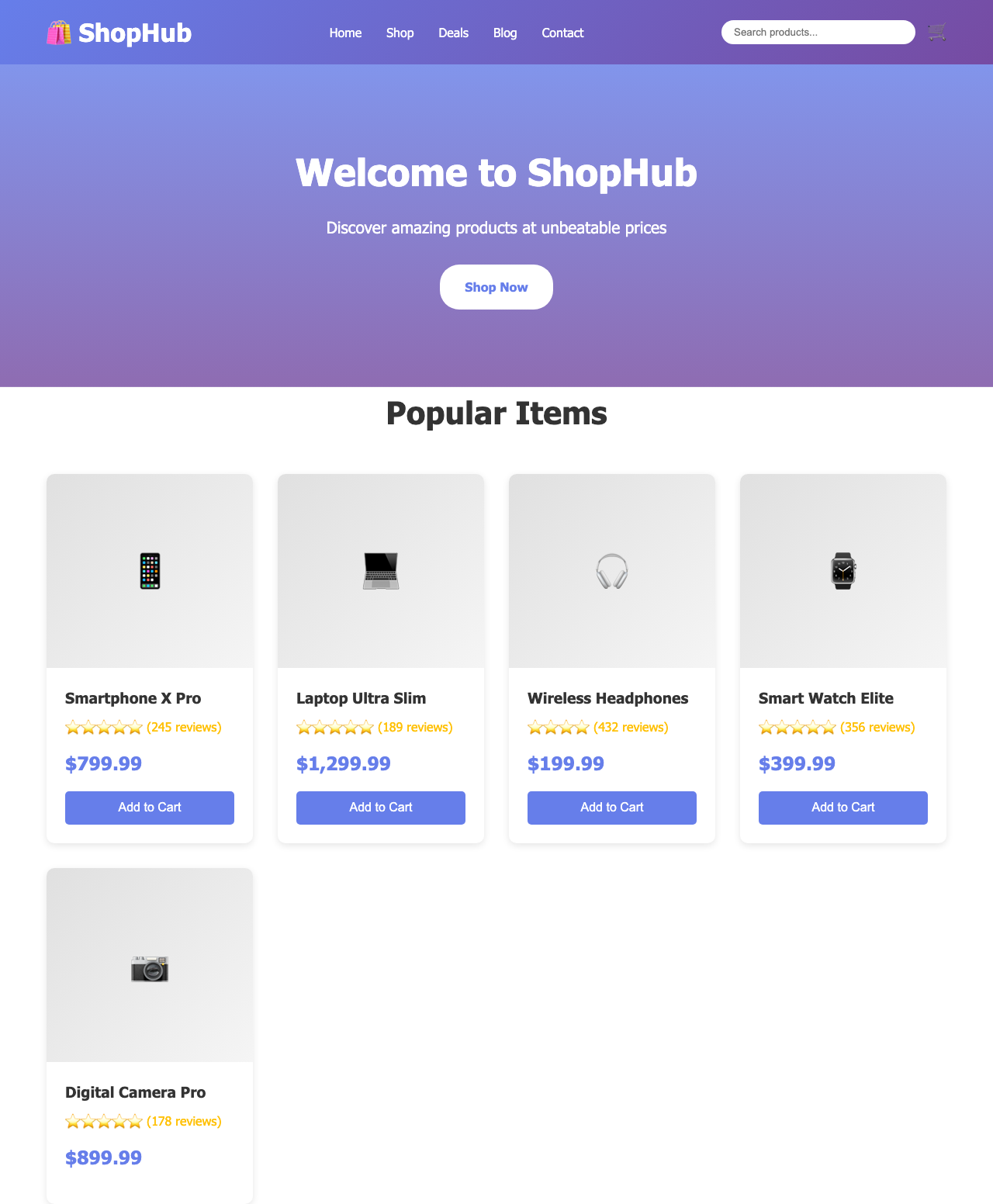 Screenshot sample 17 for shopping-home-page / Claude Sonnet 4.5