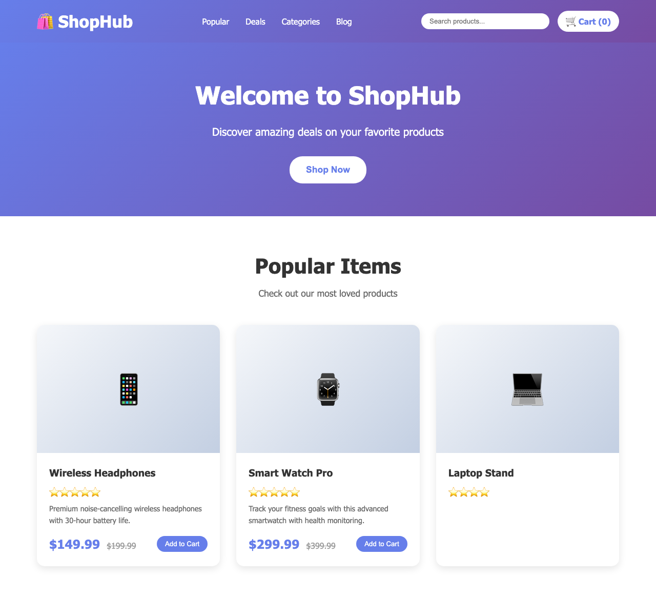 Screenshot sample 18 for shopping-home-page / Claude Sonnet 4.5