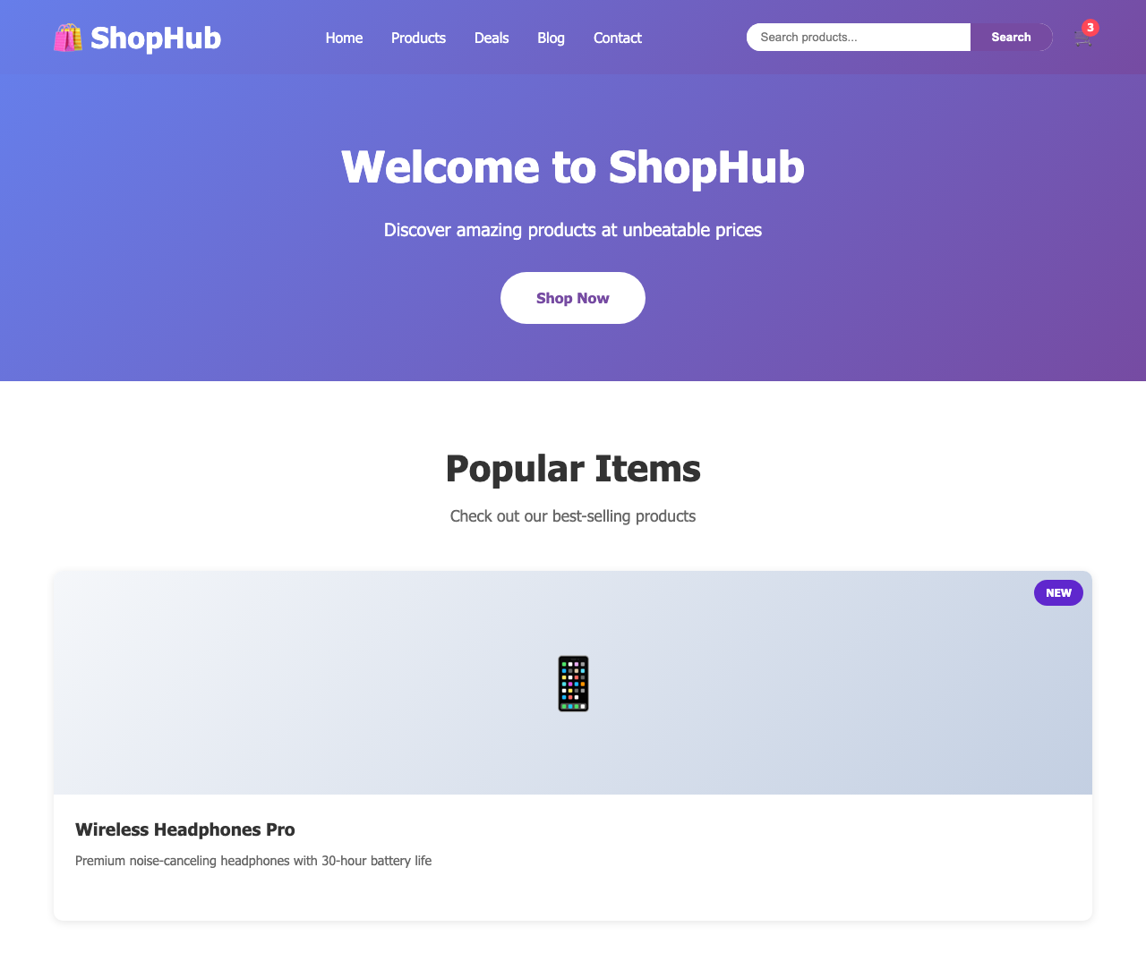 Screenshot sample 19 for shopping-home-page / Claude Sonnet 4.5