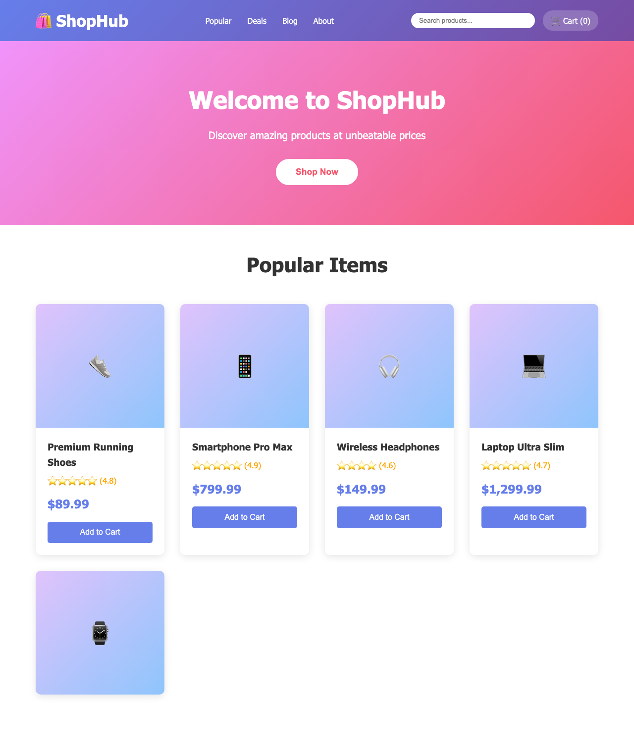 Screenshot sample 20 for shopping-home-page / Claude Sonnet 4.5