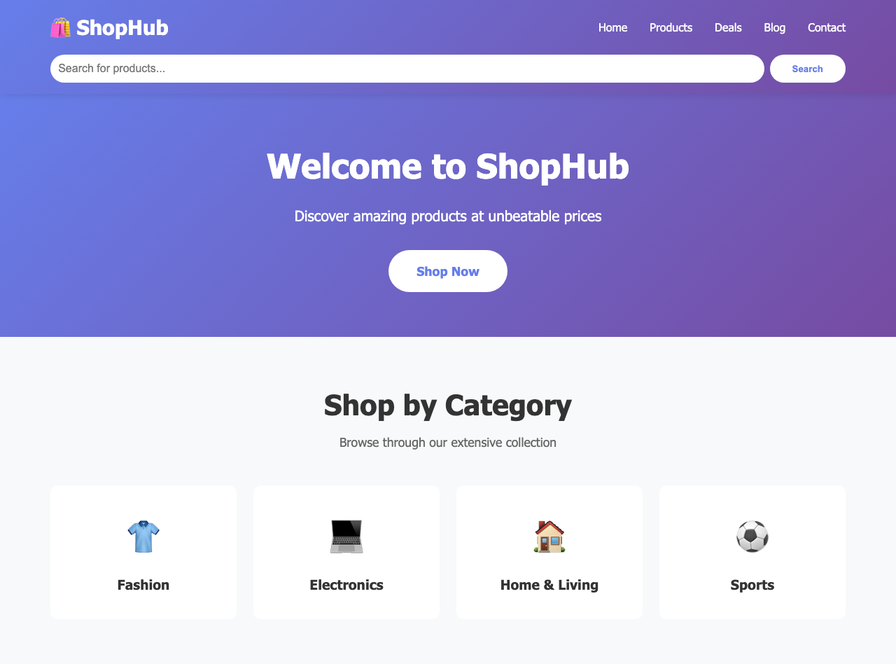 Screenshot sample 21 for shopping-home-page / Claude Sonnet 4.5