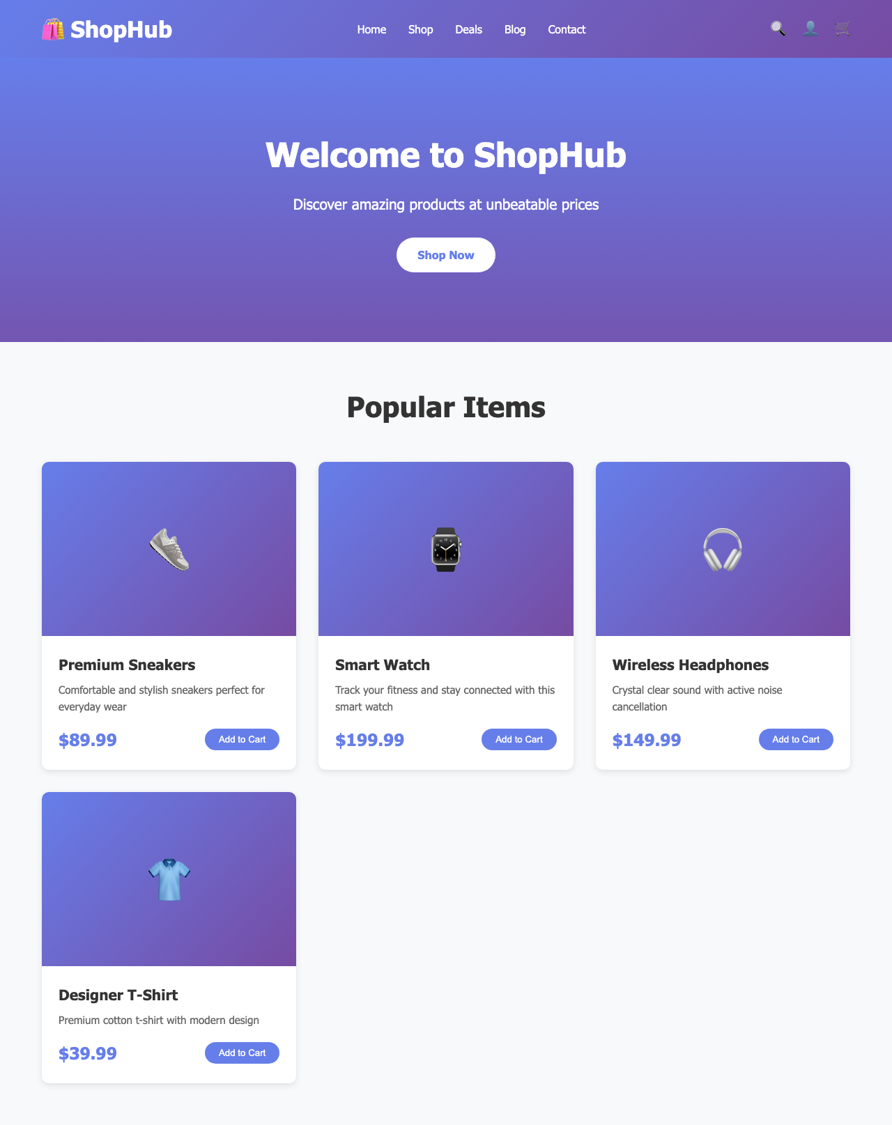 Screenshot sample 23 for shopping-home-page / Claude Sonnet 4.5