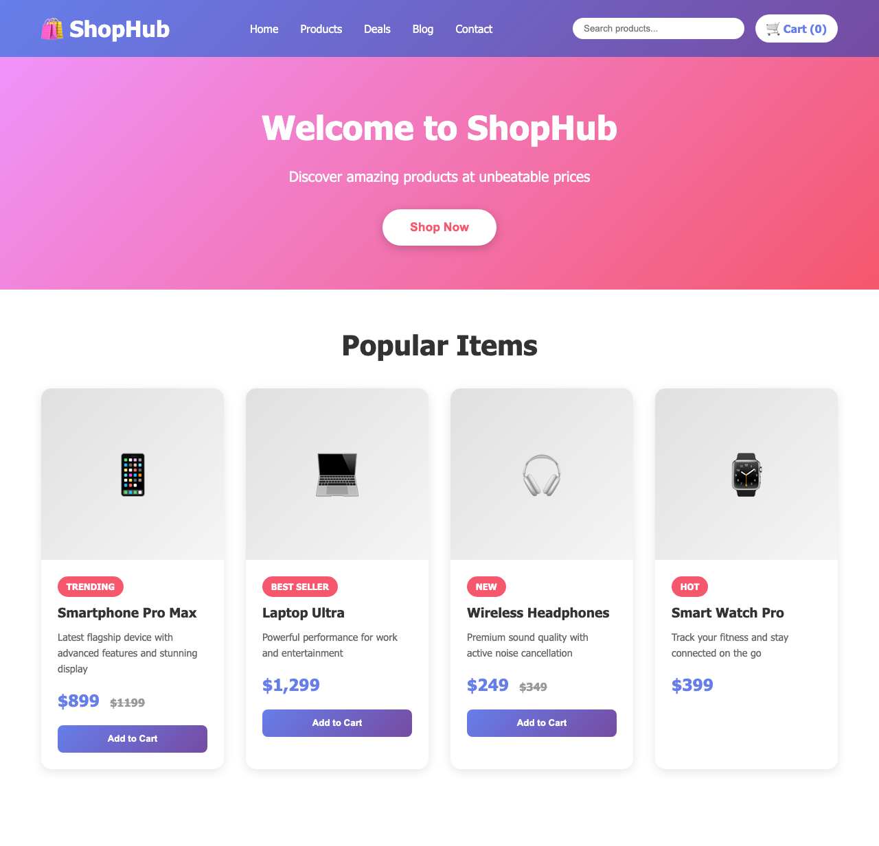 Screenshot sample 24 for shopping-home-page / Claude Sonnet 4.5