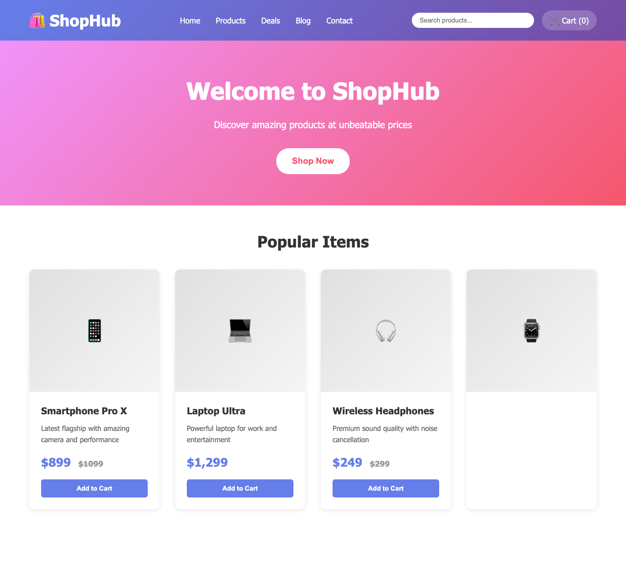 Screenshot sample 26 for shopping-home-page / Claude Sonnet 4.5