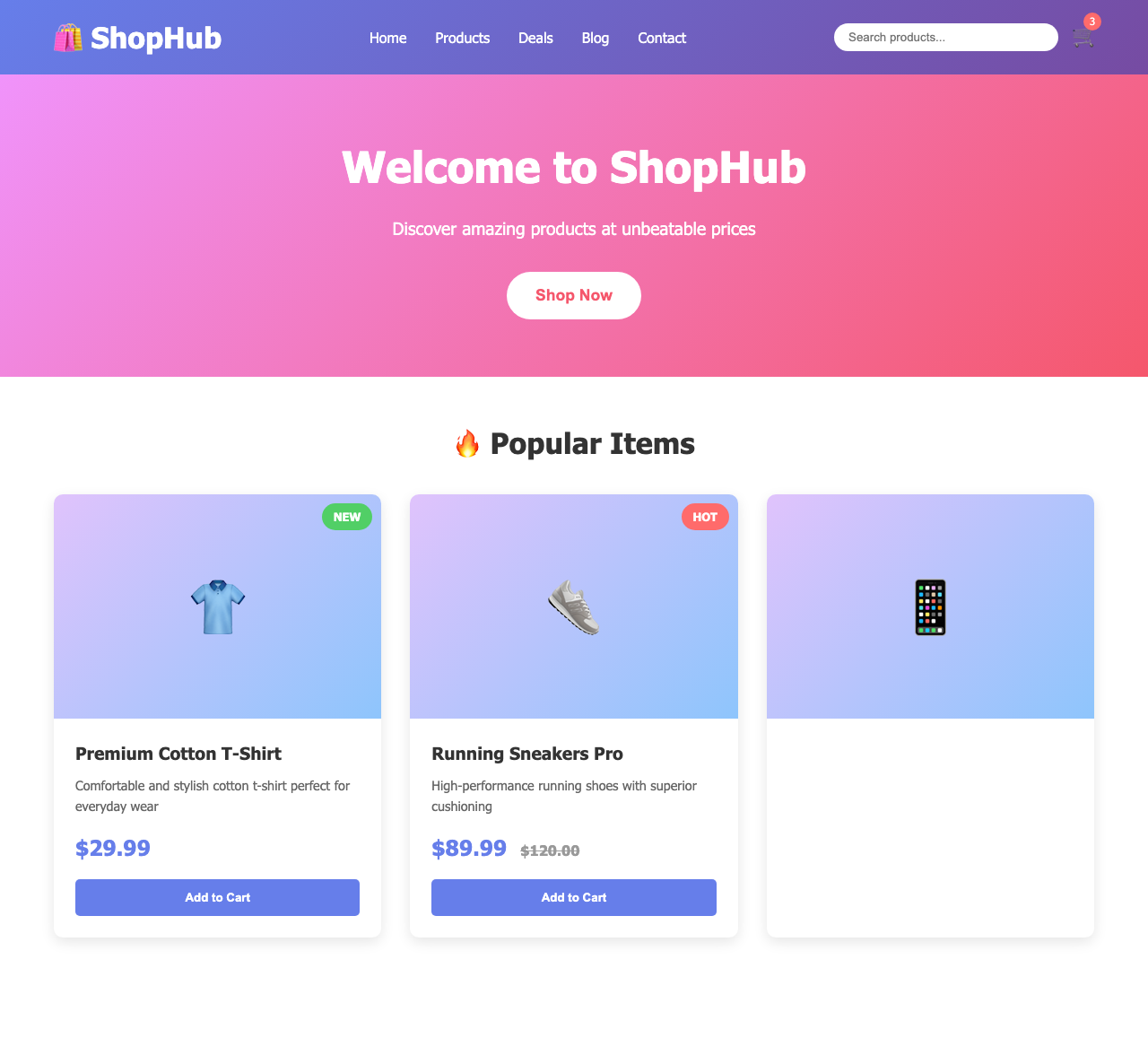 Screenshot sample 28 for shopping-home-page / Claude Sonnet 4.5