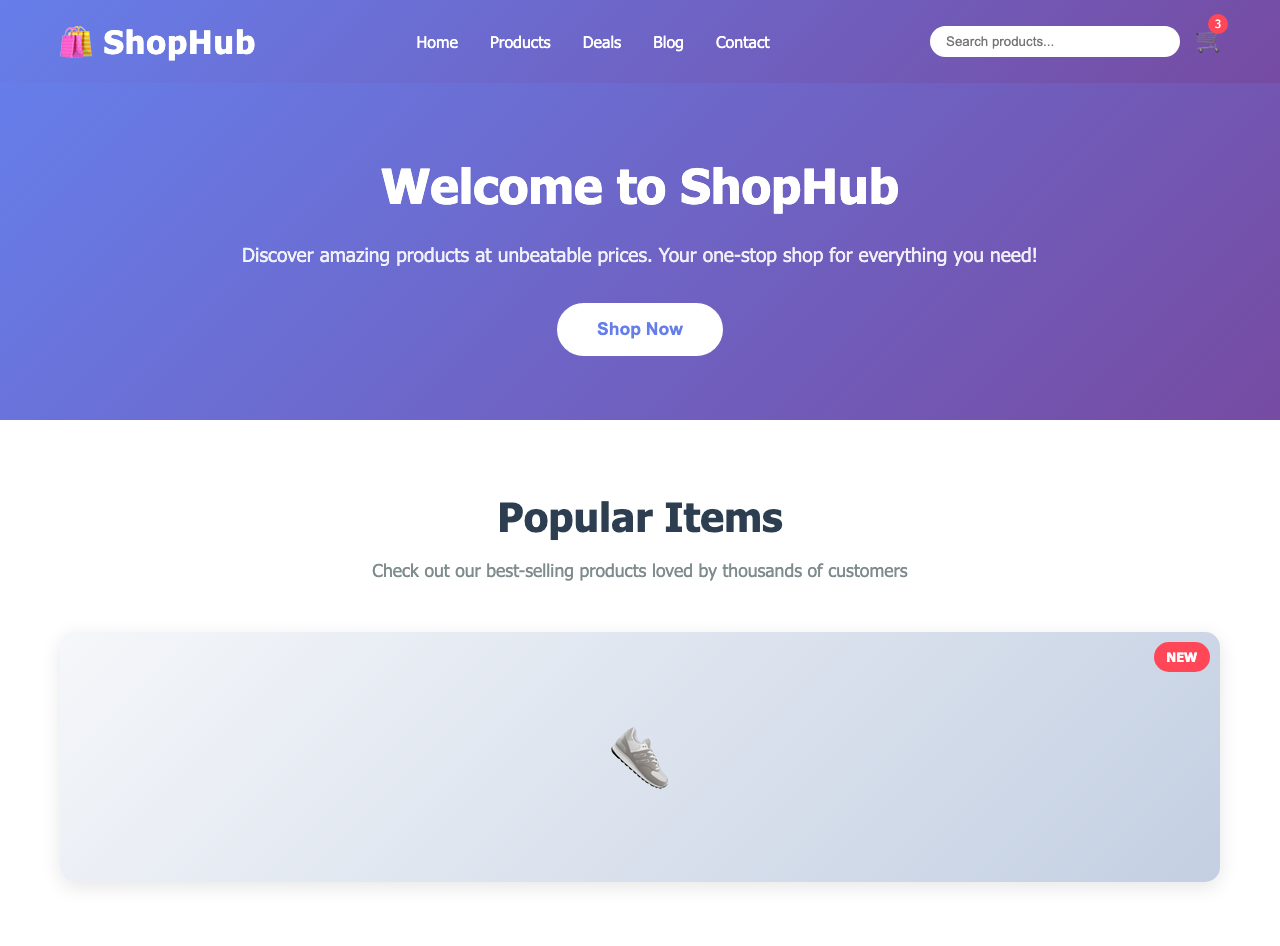 Screenshot sample 3 for shopping-home-page / Claude Sonnet 4.5