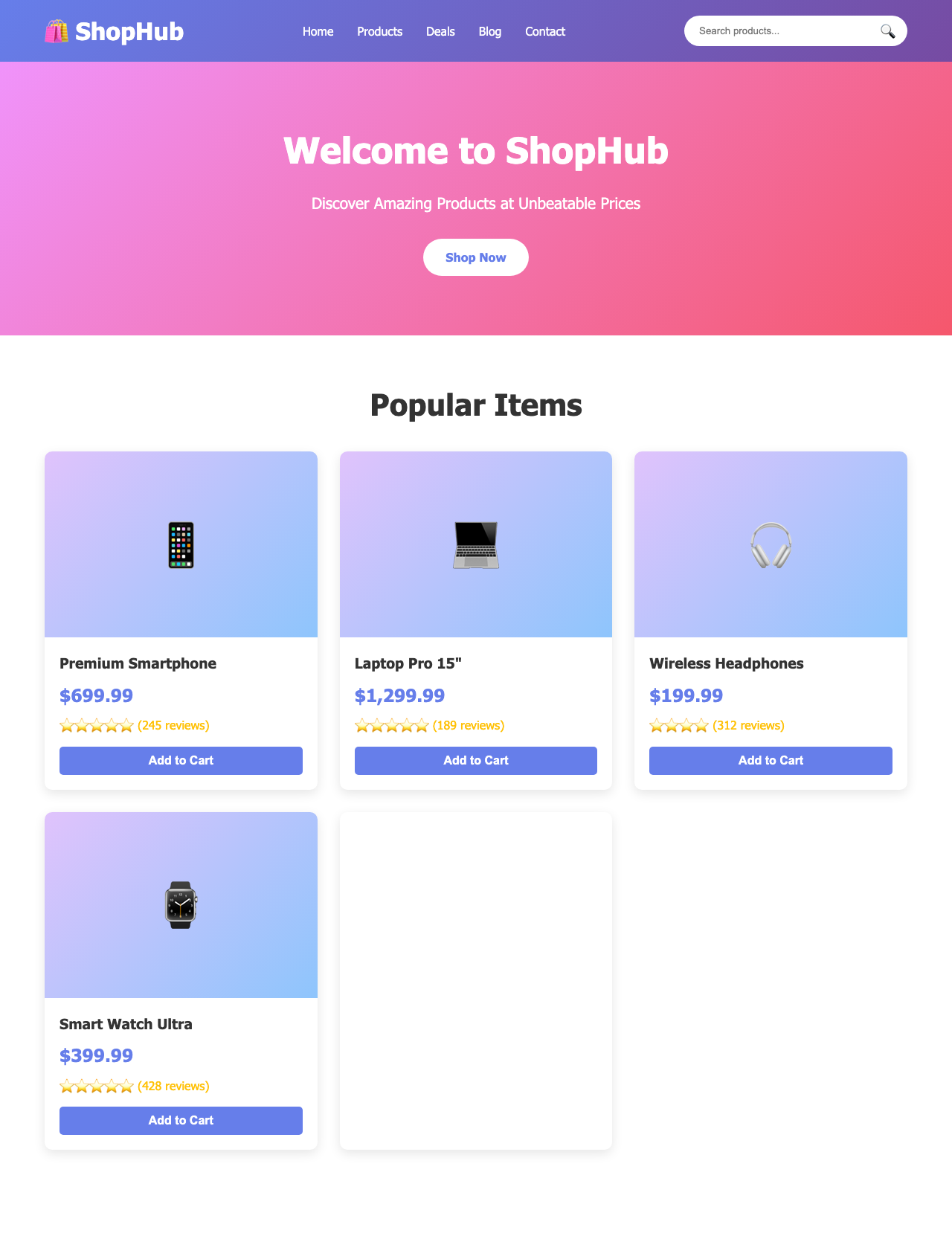 Screenshot sample 31 for shopping-home-page / Claude Sonnet 4.5