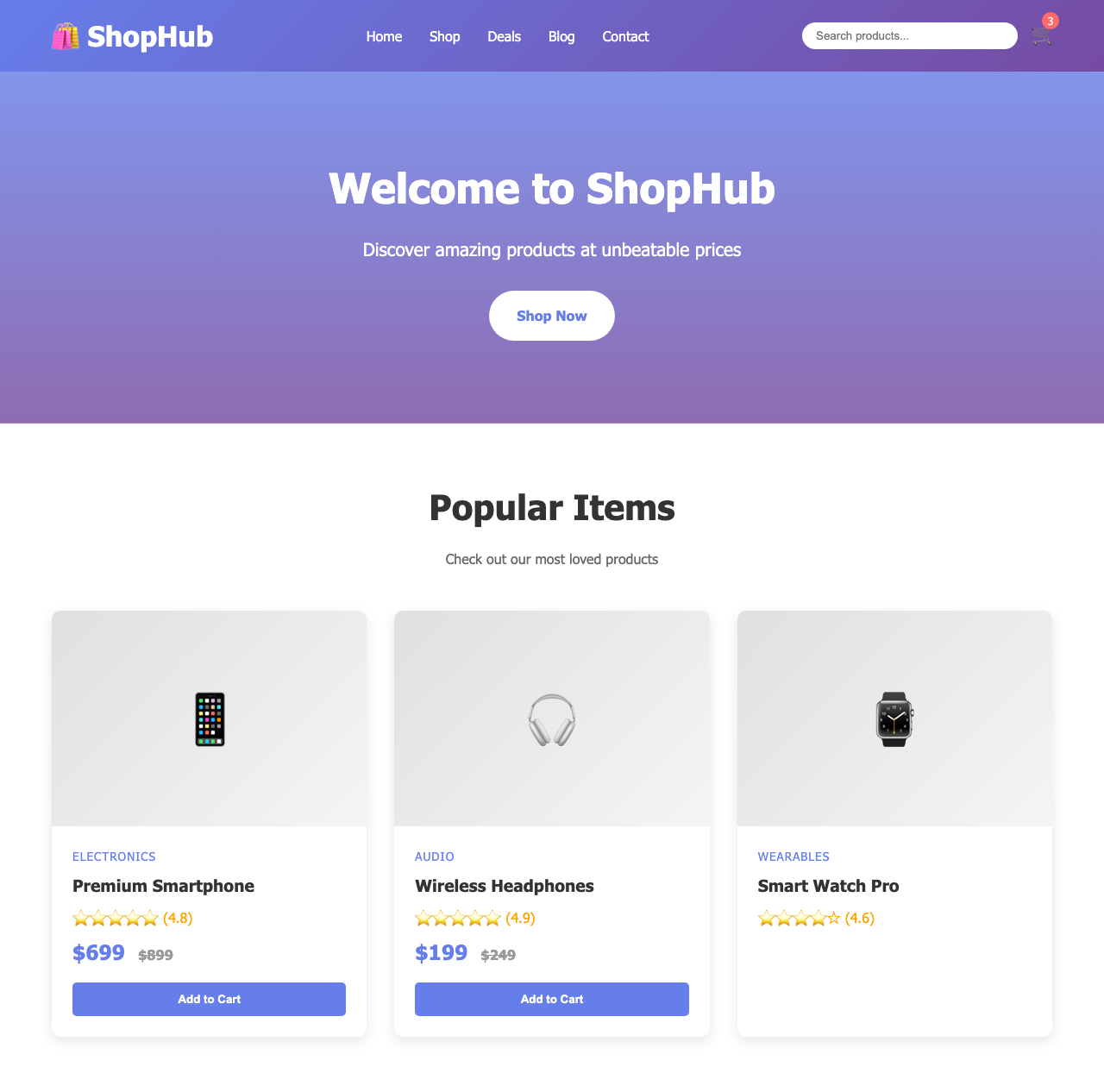 Screenshot sample 32 for shopping-home-page / Claude Sonnet 4.5