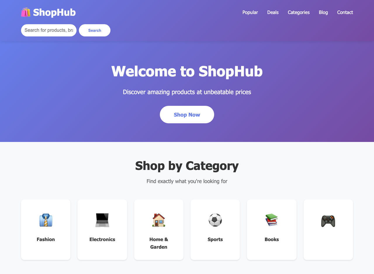 Screenshot sample 33 for shopping-home-page / Claude Sonnet 4.5