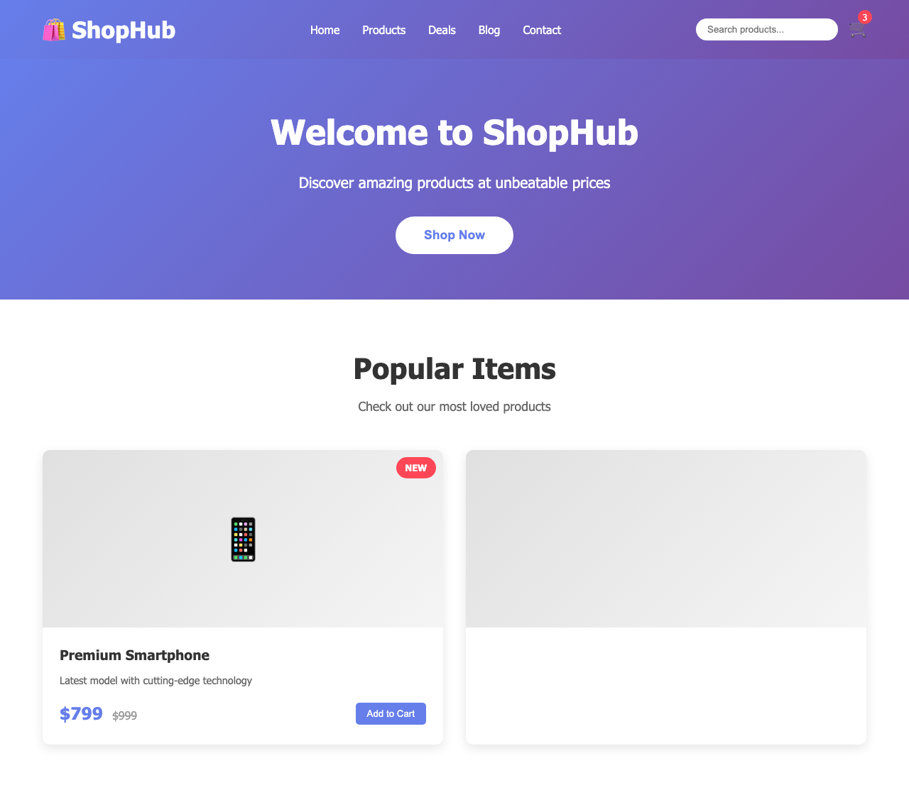 Screenshot sample 34 for shopping-home-page / Claude Sonnet 4.5