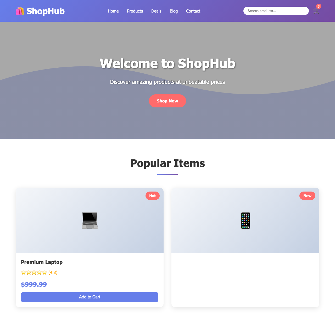 Screenshot sample 38 for shopping-home-page / Claude Sonnet 4.5