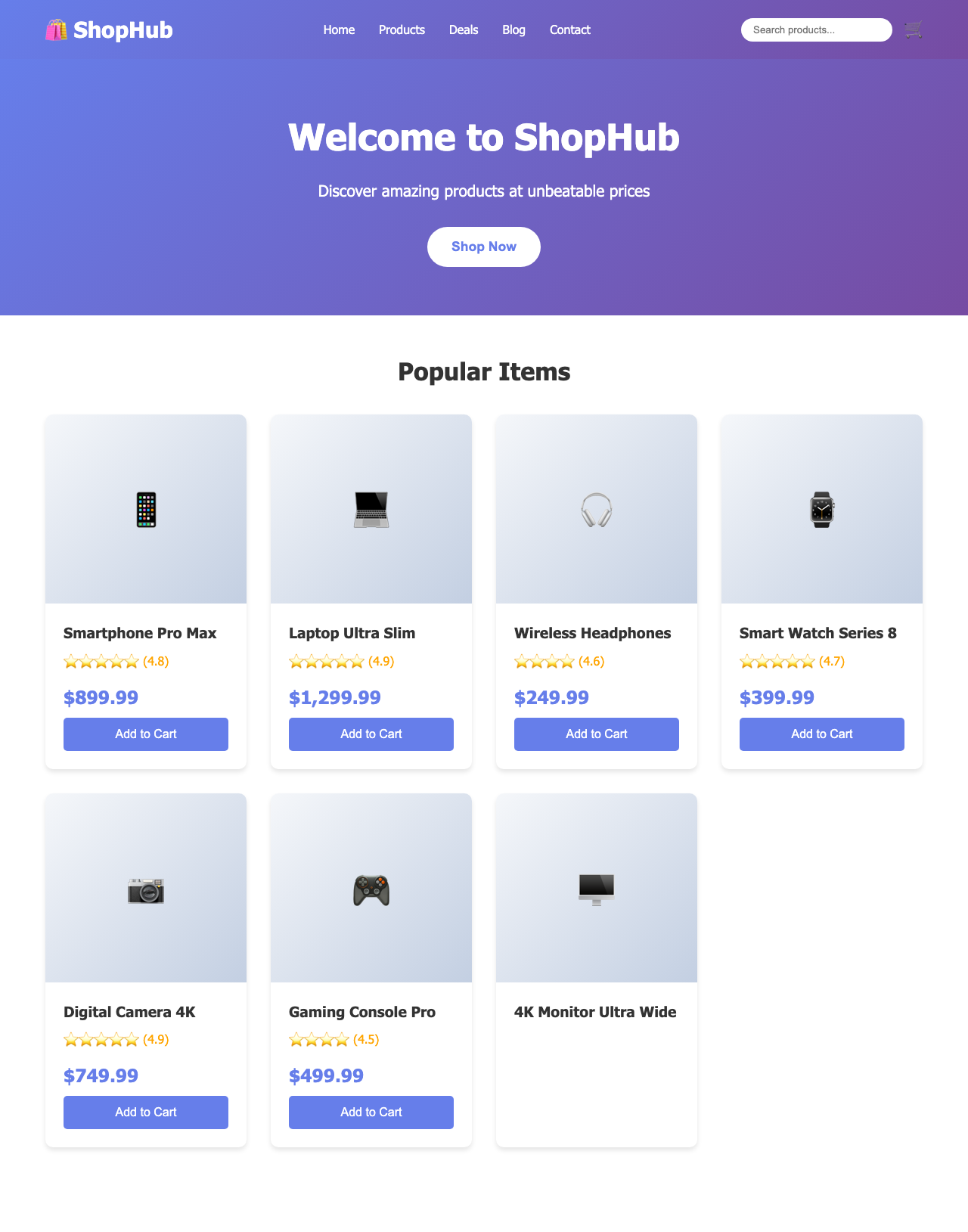 Screenshot sample 40 for shopping-home-page / Claude Sonnet 4.5