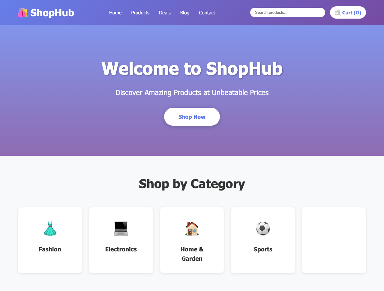 Screenshot sample 45 for shopping-home-page / Claude Sonnet 4.5