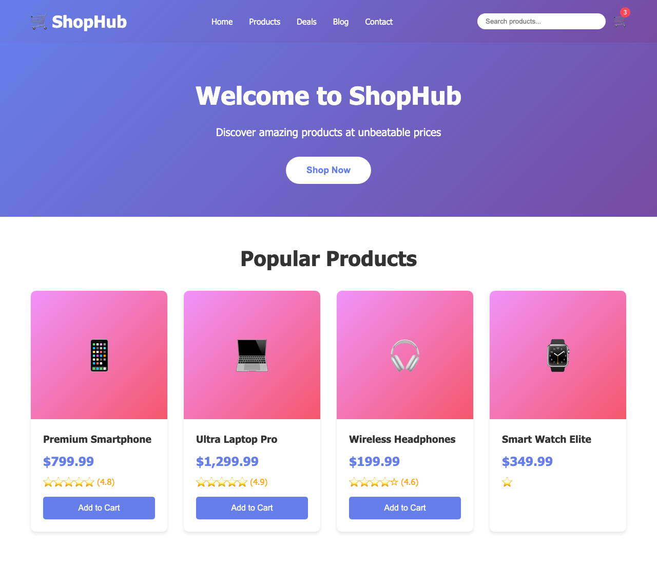 Screenshot sample 5 for shopping-home-page / Claude Sonnet 4.5