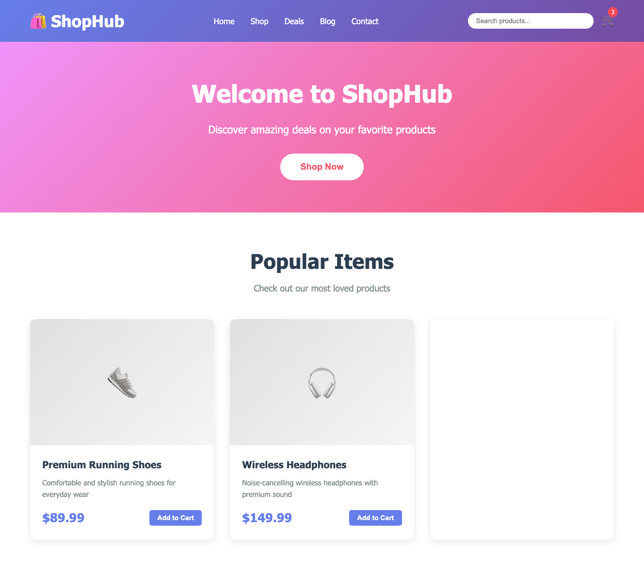 Screenshot sample 50 for shopping-home-page / Claude Sonnet 4.5