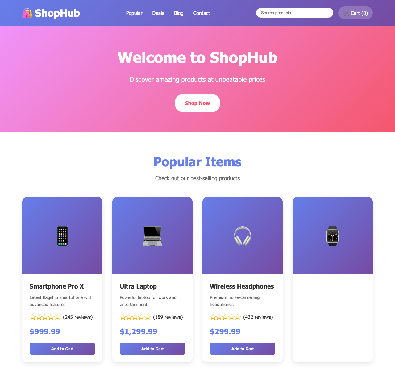 Screenshot sample 55 for shopping-home-page / Claude Sonnet 4.5