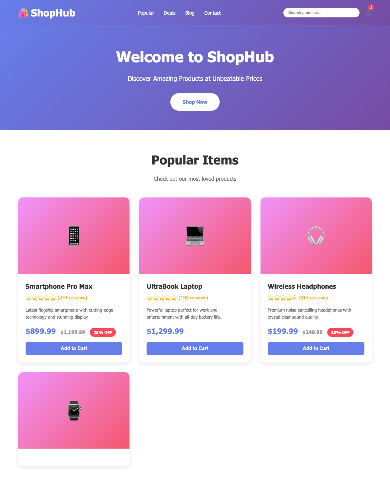 Screenshot sample 56 for shopping-home-page / Claude Sonnet 4.5
