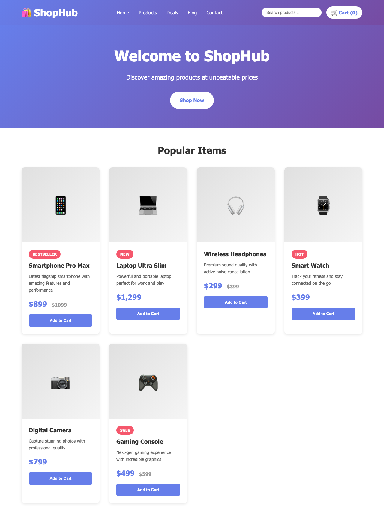Screenshot sample 6 for shopping-home-page / Claude Sonnet 4.5