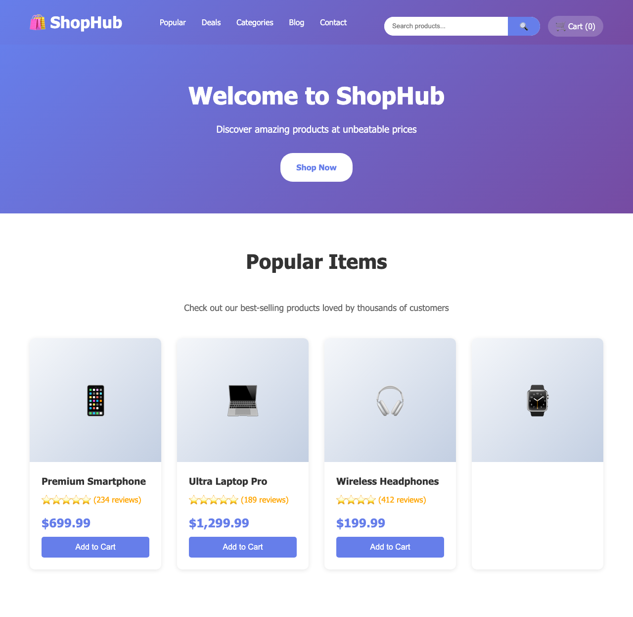 Screenshot sample 61 for shopping-home-page / Claude Sonnet 4.5