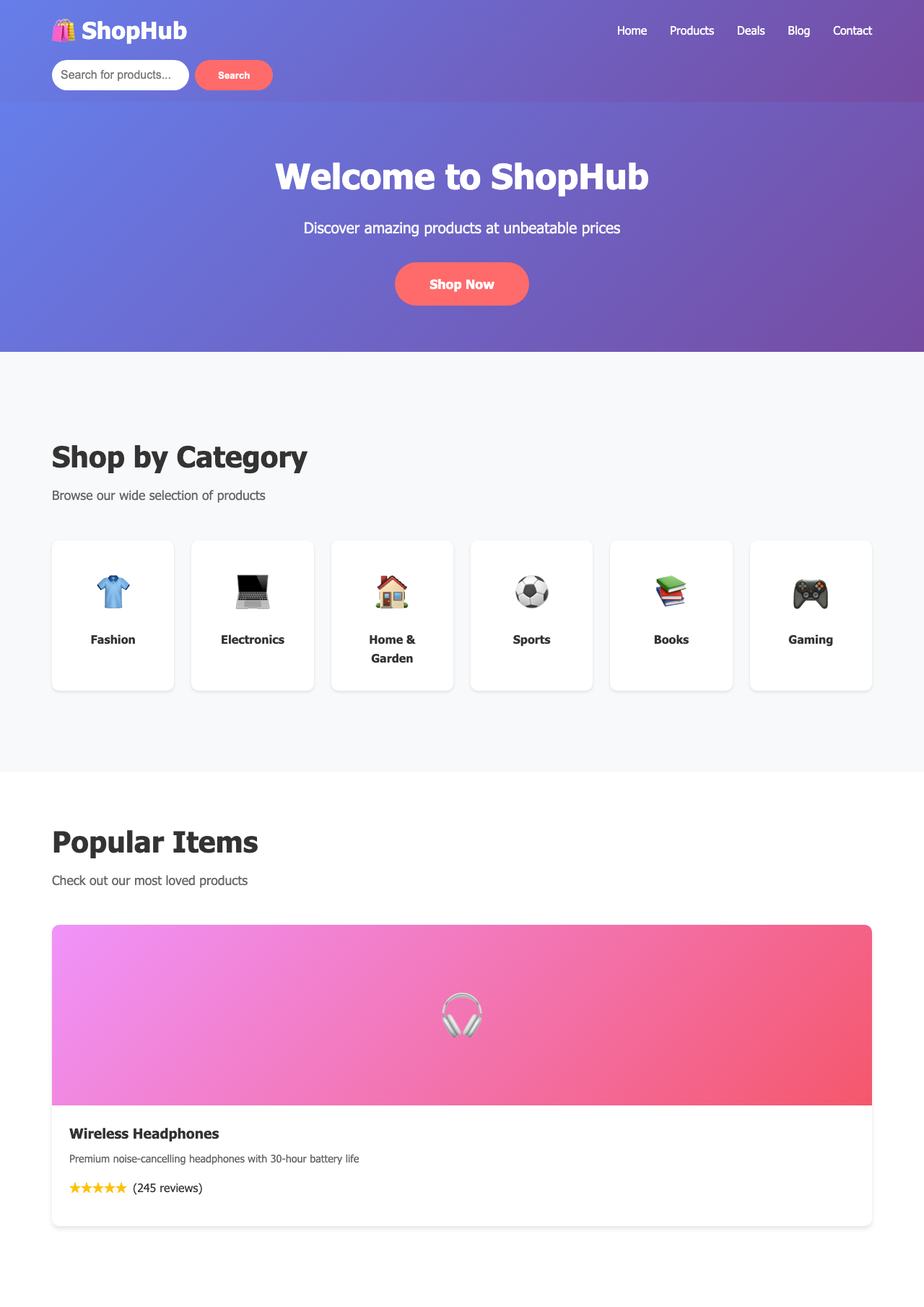Screenshot sample 62 for shopping-home-page / Claude Sonnet 4.5
