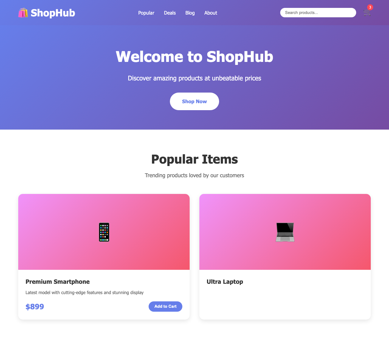 Screenshot sample 63 for shopping-home-page / Claude Sonnet 4.5