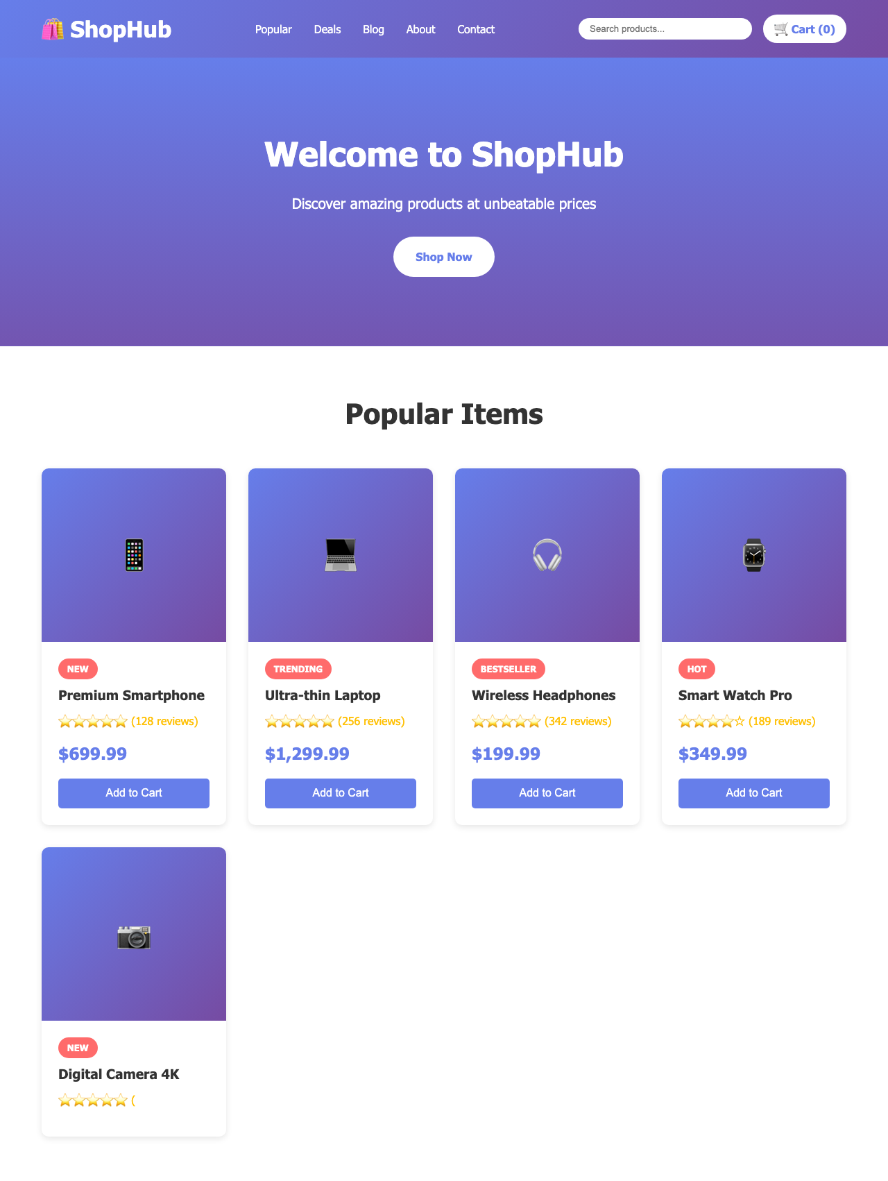 Screenshot sample 7 for shopping-home-page / Claude Sonnet 4.5