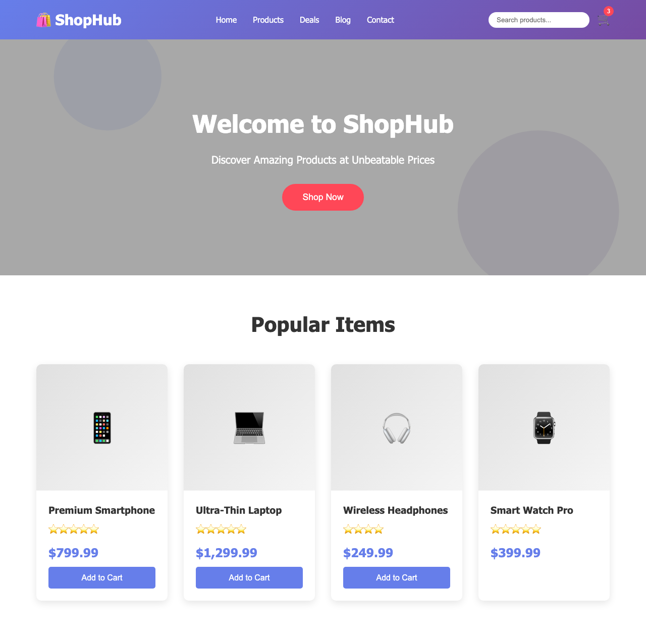 Screenshot sample 71 for shopping-home-page / Claude Sonnet 4.5