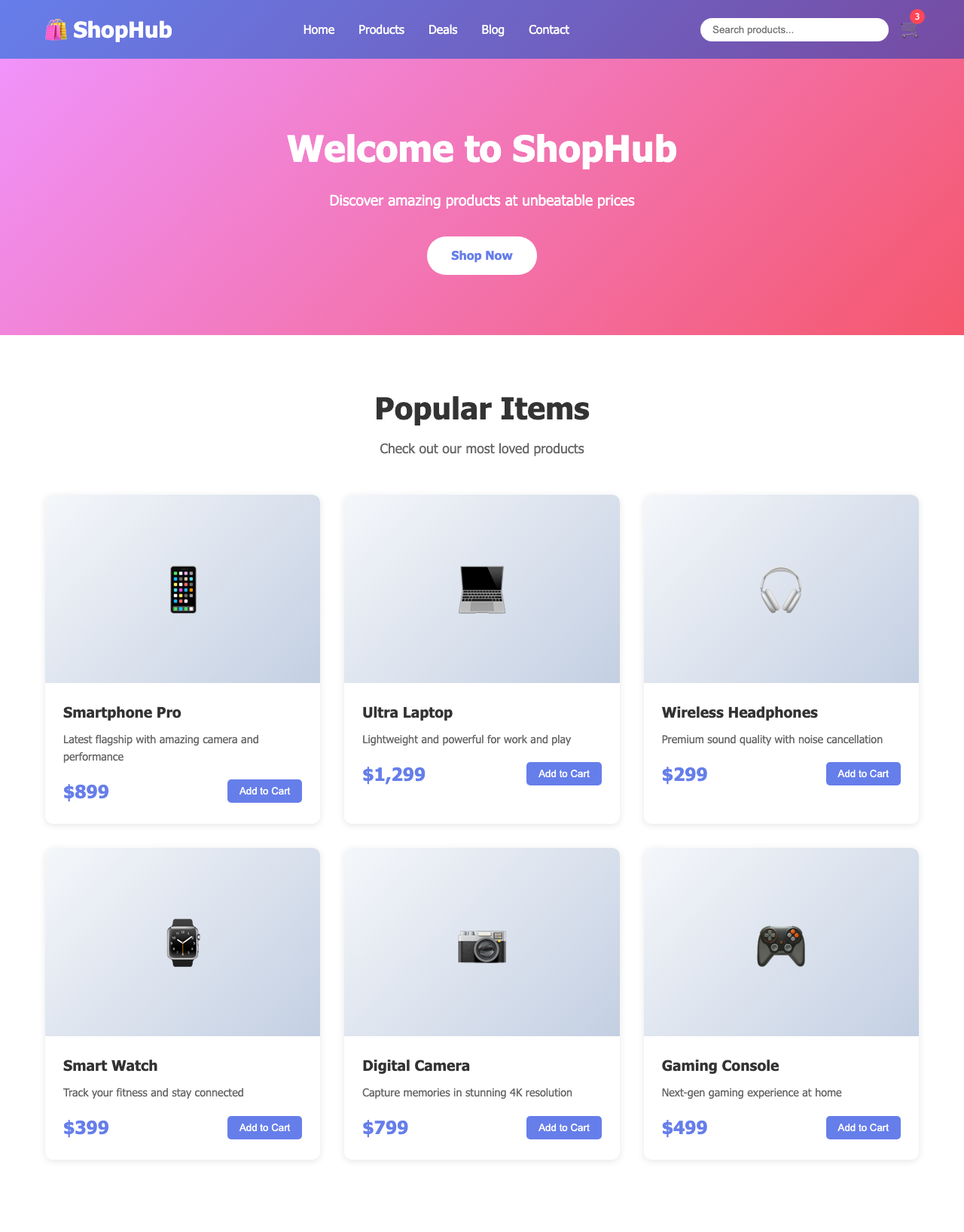 Screenshot sample 72 for shopping-home-page / Claude Sonnet 4.5