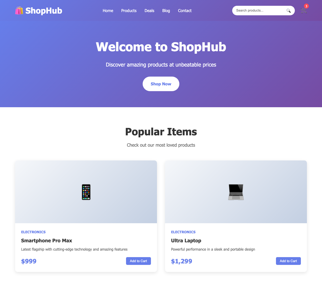 Screenshot sample 73 for shopping-home-page / Claude Sonnet 4.5
