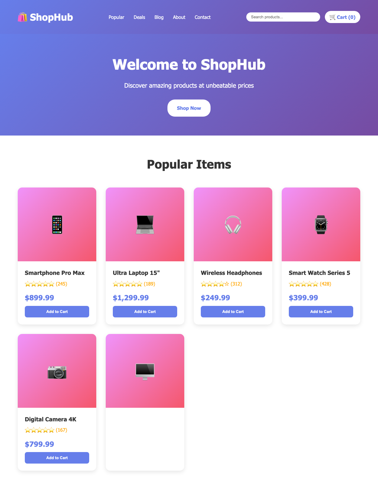 Screenshot sample 75 for shopping-home-page / Claude Sonnet 4.5