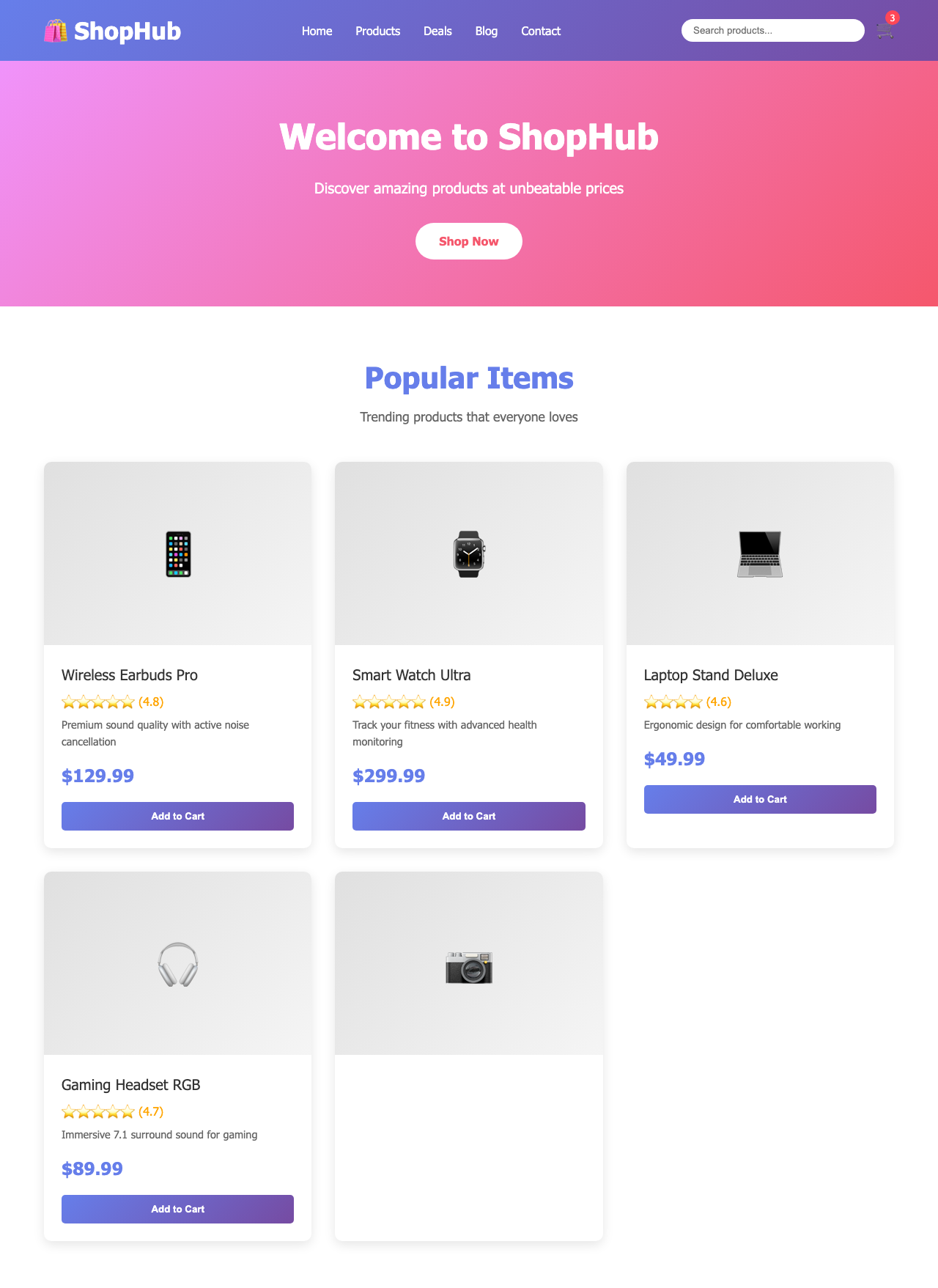 Screenshot sample 77 for shopping-home-page / Claude Sonnet 4.5