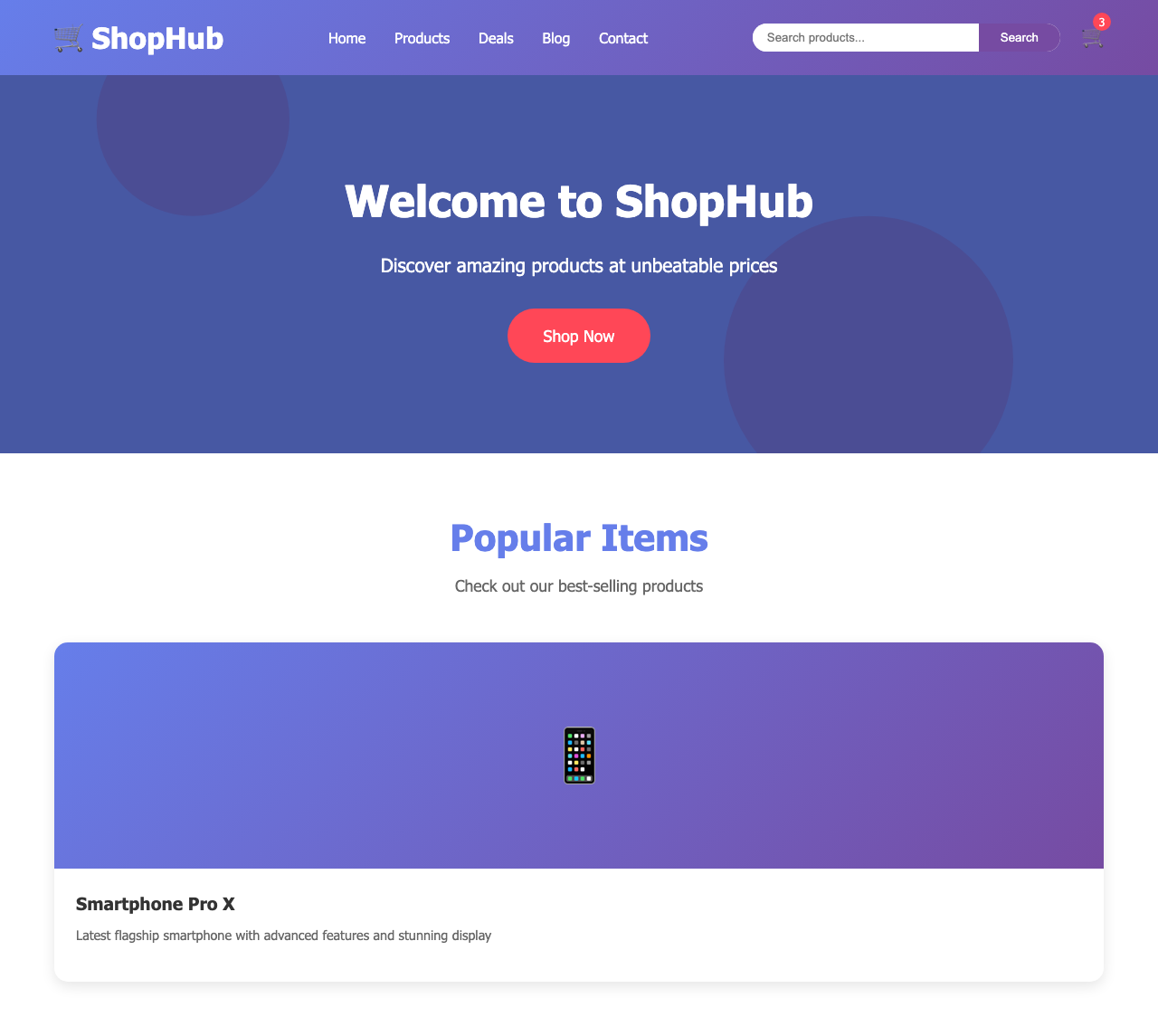Screenshot sample 8 for shopping-home-page / Claude Sonnet 4.5