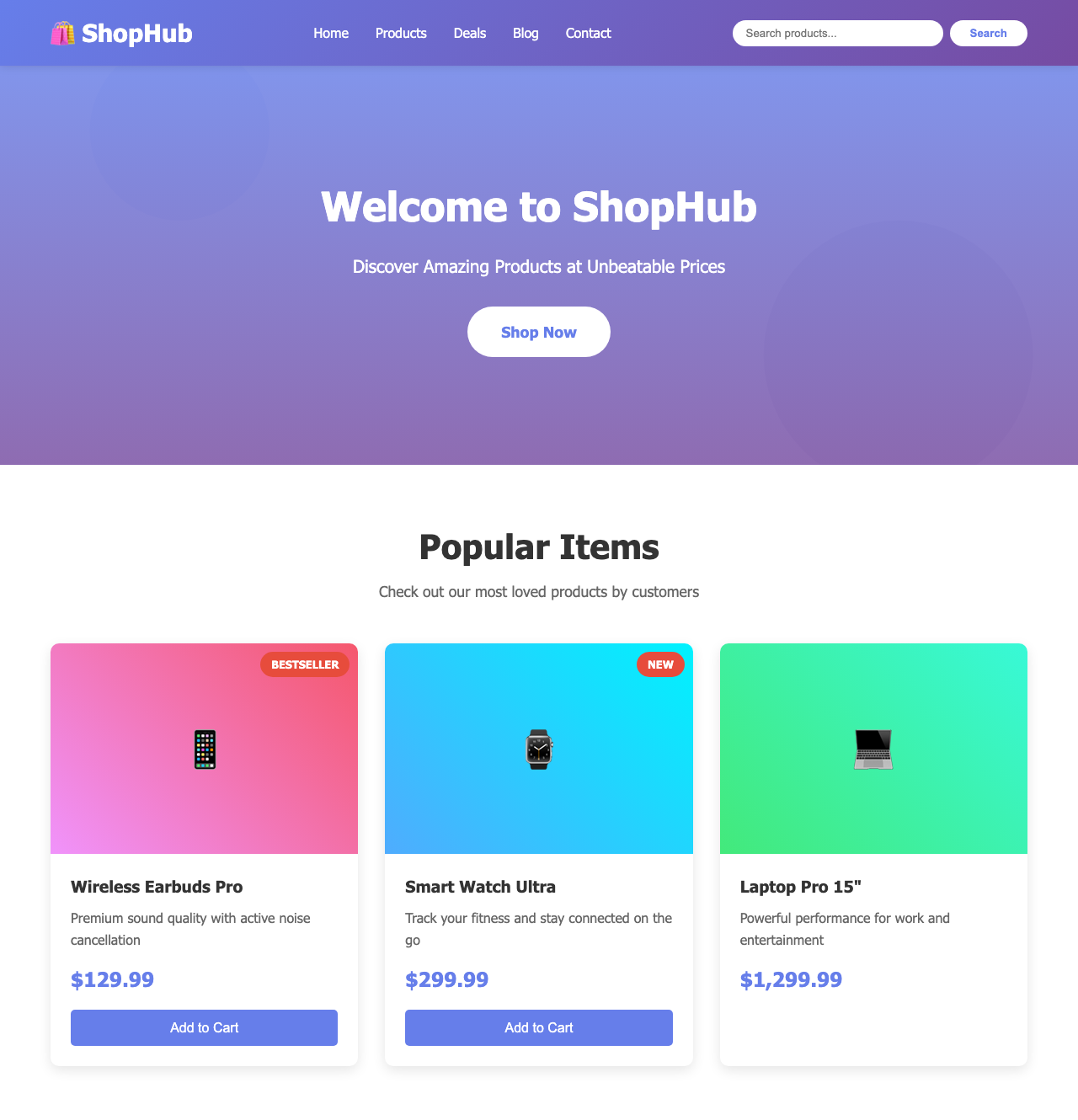 Screenshot sample 84 for shopping-home-page / Claude Sonnet 4.5