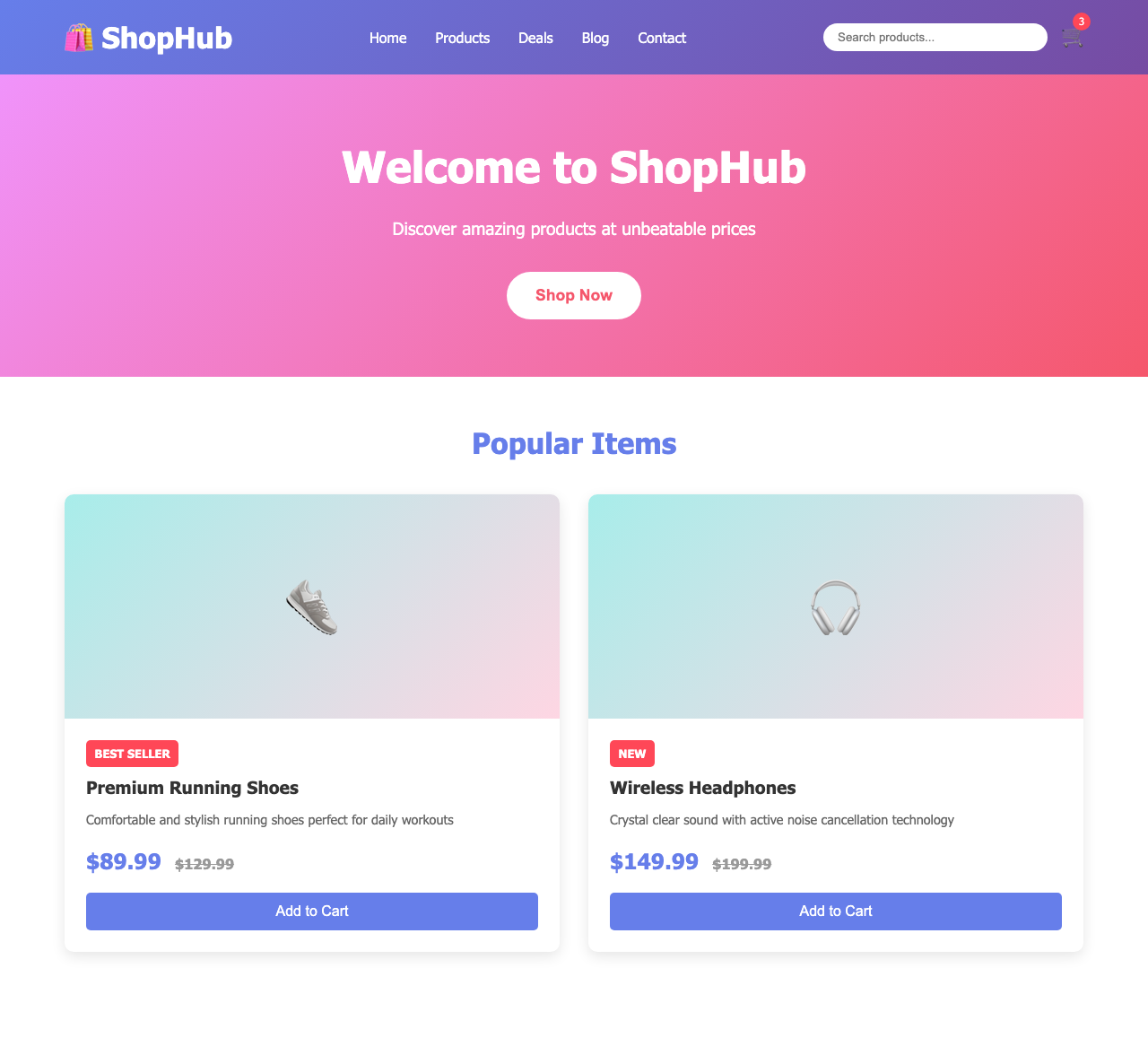 Screenshot sample 86 for shopping-home-page / Claude Sonnet 4.5