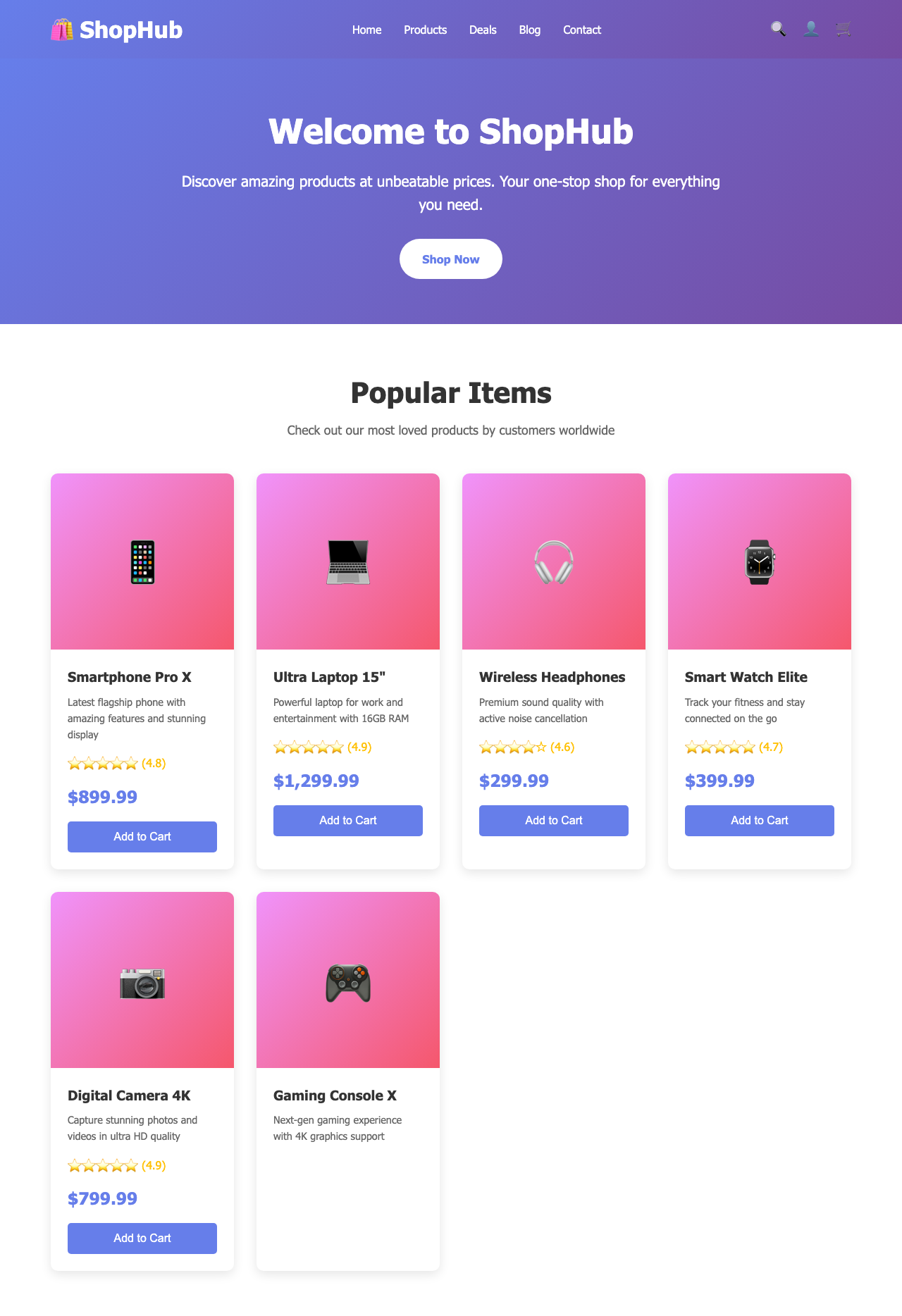 Screenshot sample 87 for shopping-home-page / Claude Sonnet 4.5