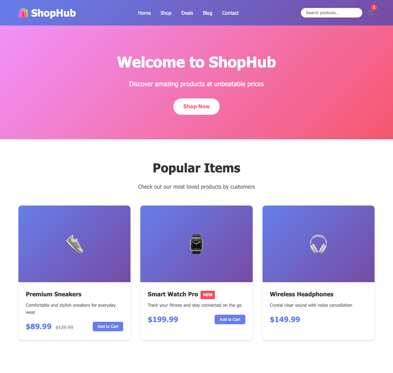 Screenshot sample 89 for shopping-home-page / Claude Sonnet 4.5