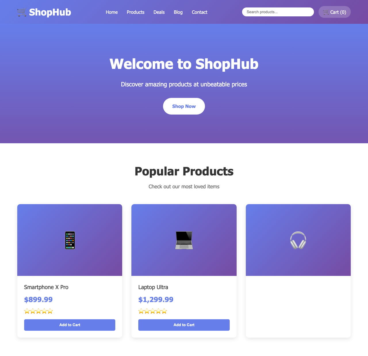 Screenshot sample 9 for shopping-home-page / Claude Sonnet 4.5