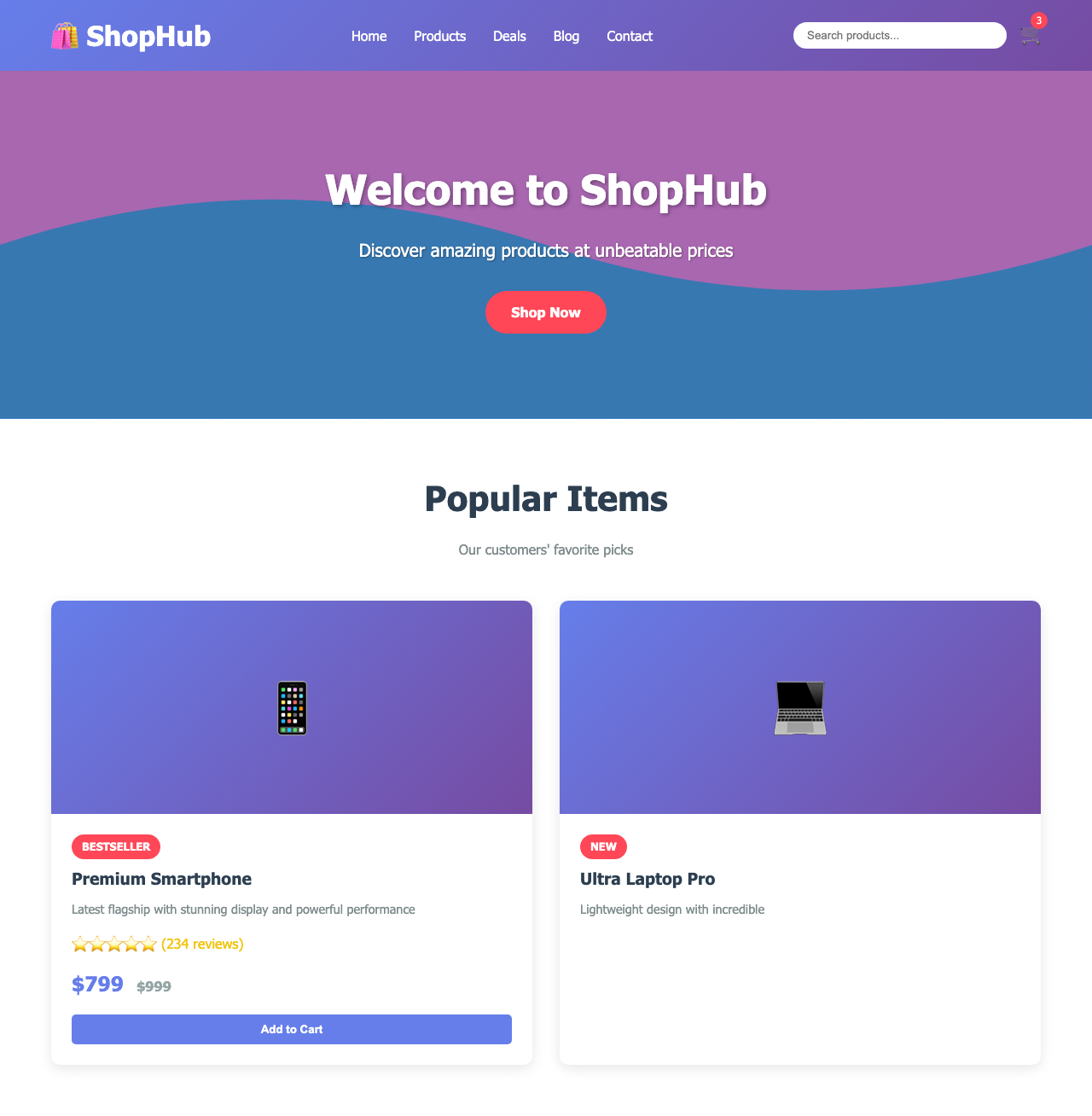 Screenshot sample 92 for shopping-home-page / Claude Sonnet 4.5