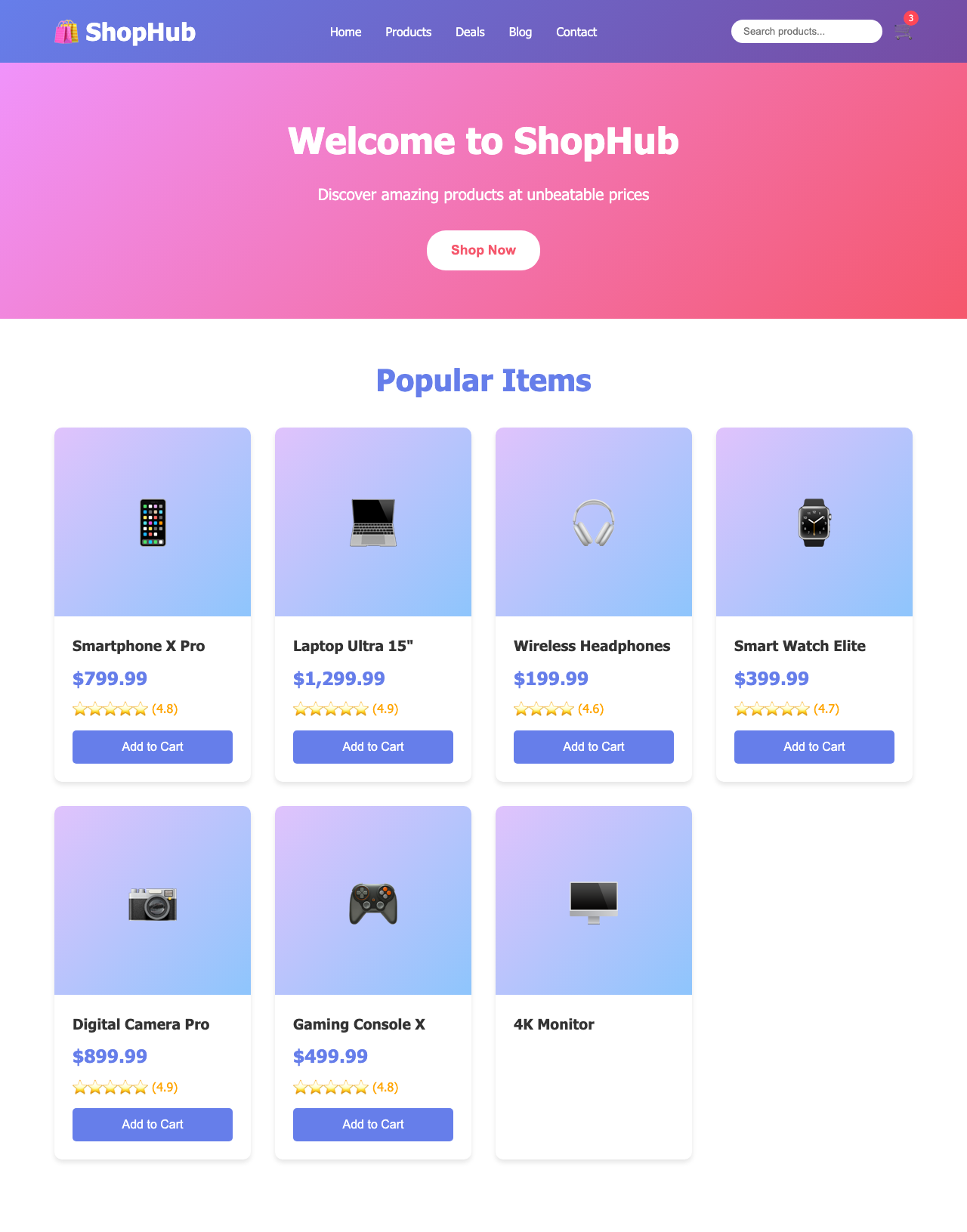 Screenshot sample 93 for shopping-home-page / Claude Sonnet 4.5