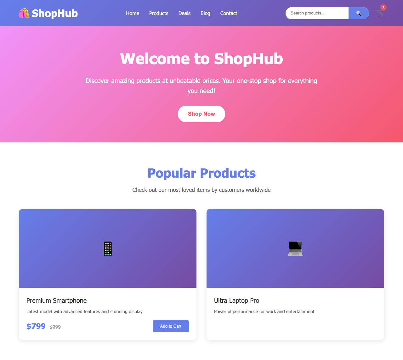 Screenshot sample 97 for shopping-home-page / Claude Sonnet 4.5