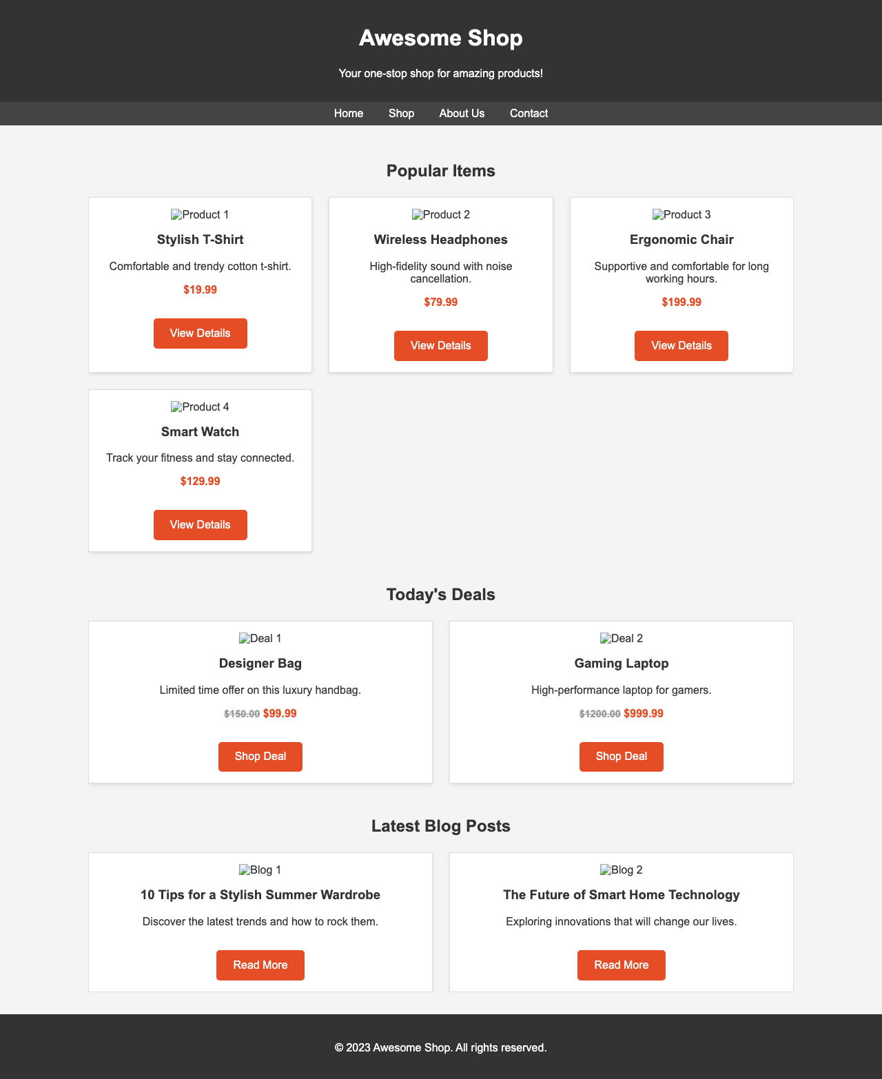 Screenshot sample 0 for shopping-home-page / Gemini 2.5 Flash Lite